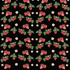 seamless pattern with berries seamless pattern with red berries seamless pattern with leaves seamless pattern with hearts and strawberry