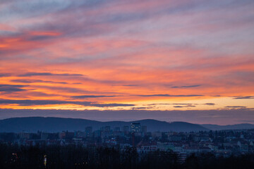 sunset in the mountains