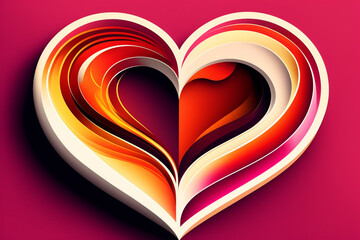 heart in the form of heart vector illustration pattern valentine day generative AI 