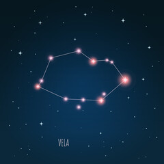 Obraz na płótnie Canvas Constellation scheme in starry sky. Open space. Vector illustration Centaurus constellation through a telescope