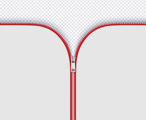 Open zipper with copy space. Background with place for text. Vector illustration. © aohodesign