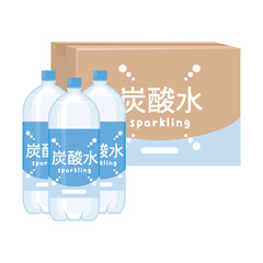 ケース売りの炭酸水のペットボトル