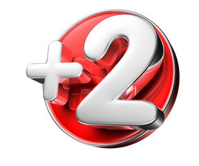 Plus 2 3D illustration. Advertising signs. Product design. Product sales.