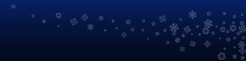 Gray Snow Vector Blue Panoramic Background.