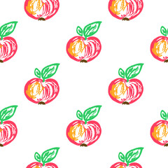 Seamless pattern. Children's drawings with wax crayons
