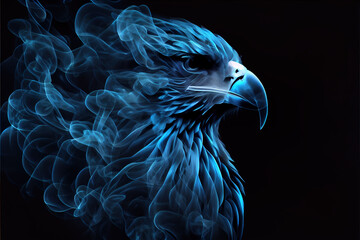 Unique Digital Art: Blue Smoke Eagle - A Symbol of America