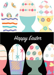 Easter. Painted eggs in coasters