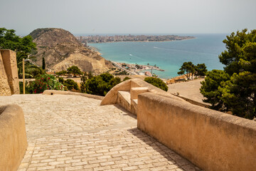 View from the castle of Santa Barbara in Alicante. August 2022 Alicante, Andalusia - Spain