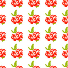 Seamless pattern. Children's drawings with wax crayons