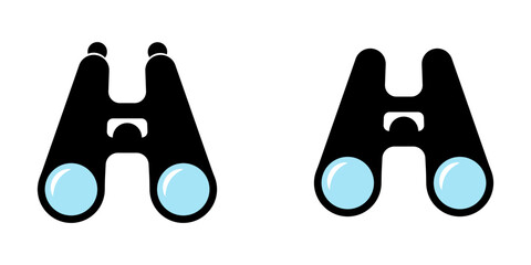 Binocular great illustration on white background for design. Vector icon set of binocular.