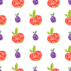 Seamless pattern. Children's drawings with wax crayons