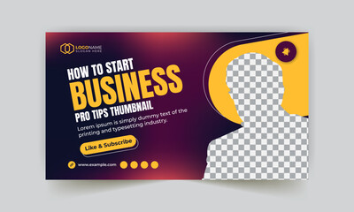 Corporate YouTube video thumbnail and social media post web banner template