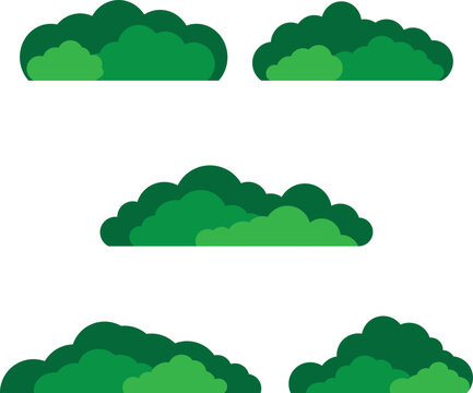 Set grass and bushes landscape icon, SVG Vector illustration