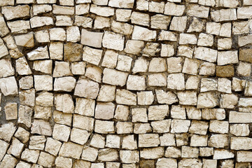 Fragment of stone mosaic picture close up