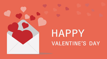 Heart shape with envelope, Happy Valentine's Day