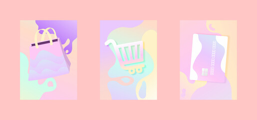 Minimalist shopping illustration