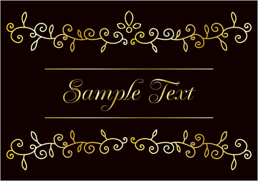 葉っぱモチーフのエレガントフレーム ゴールド