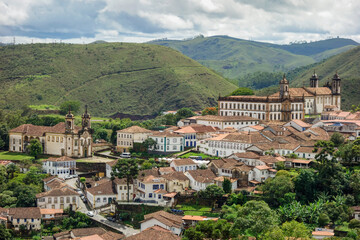 Fototapeta na wymiar panoramic view of Ouro Preto, MG, Brazil. World Heritage Site by UNESCO