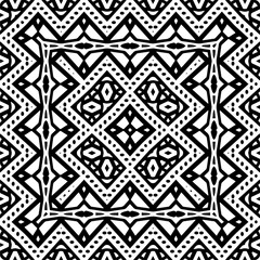 
Vector pattern in geometric ornamental style. Black and white color.Seamless pattern.