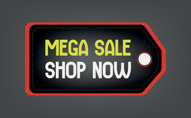 Tag Mega Sale Shop Now black and red