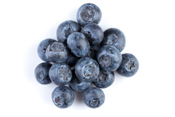 Blueberries on white background
