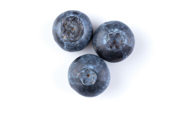 Blueberries on white background