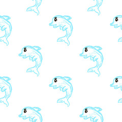 Seamless pattern. Children's drawings with wax crayons