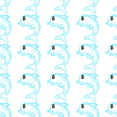 Seamless pattern. Children's drawings with wax crayons