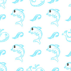 Seamless pattern. Children's drawings with wax crayons