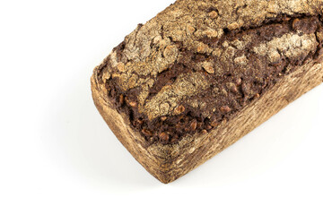 Rye bread slices isolated on white background