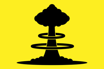 Nuclear Explosion Icon Vector Illustration