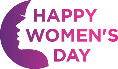 8 march. Happy Woman's Day! Silhouette of a woman of pink