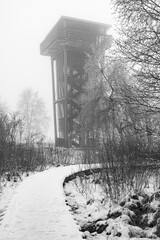 Winterlandschaft Rhön- Aussichtsturm im Schwarzen Moor 