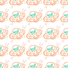 Seamless pattern. Children's drawings with wax crayons