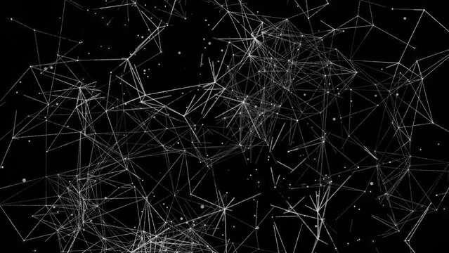 digital abstract form plexus transforming connected dots and lines as black and white.