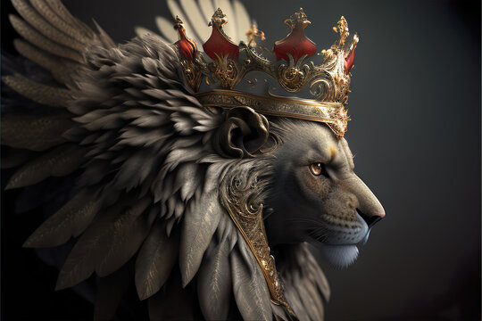 Winged Lion King, Mythical Creature