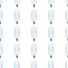 Seamless pattern. Children's drawings with wax crayons