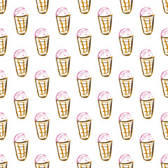 Seamless pattern. Children's drawings with wax crayons