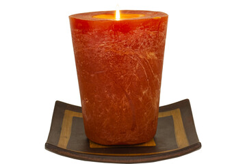 big Yoga candle with flame