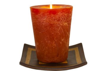 big Yoga candle with flame
