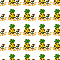 Seamless pattern. Children's drawings with wax crayons