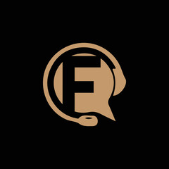 F letter Marketing  cat logo design