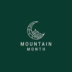 Fototapeta premium Mountain month logo design icon vector