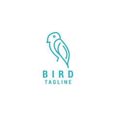 Bird tech logo design icon vector