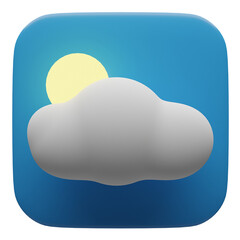 3D cloud weather icon 03