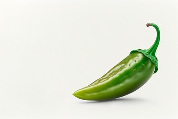 green chili pepper isolated on a white background. Chillis Spicy Hot Isolated White Background. generative ai