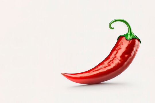 Chili pepper isolated on a white background. One chili hot pepper clipping path. Fresh pepper. Red chili. generative ai