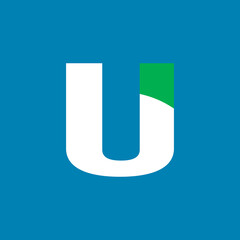 U letter mark logo design template element. Simple U text brand identity vector design.