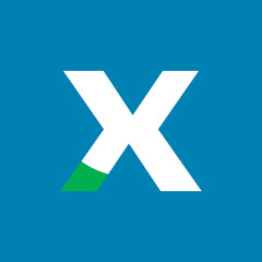 Obraz premium X letter mark logo design template element. Simple X text brand identity vector design.