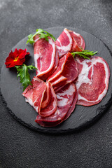 coppa cured meat delicious healthy meal food snack on the table copy space food background rustic top view